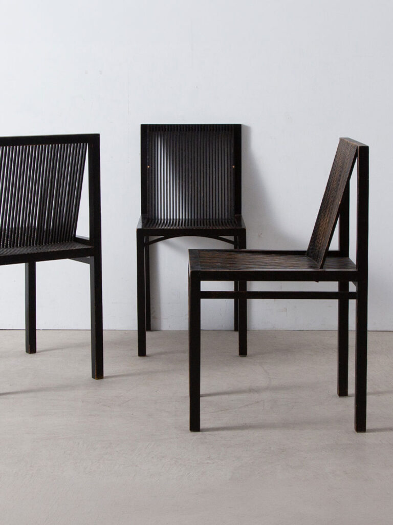 ‘Latjes’ Dining Chair by Ruud-Jan Kokke Slatchairs in Black