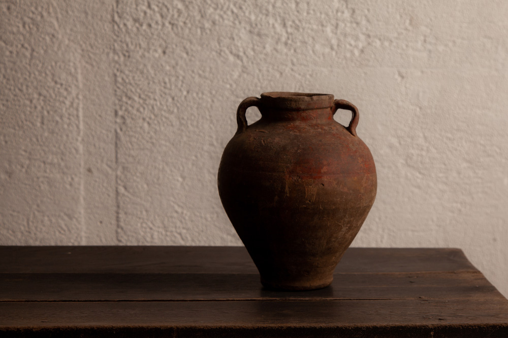 Antique,Vintage,アンティーク,ヴィンテージ,家具,雑貨,ツボ,壺,エジプト,耳付き,素焼き