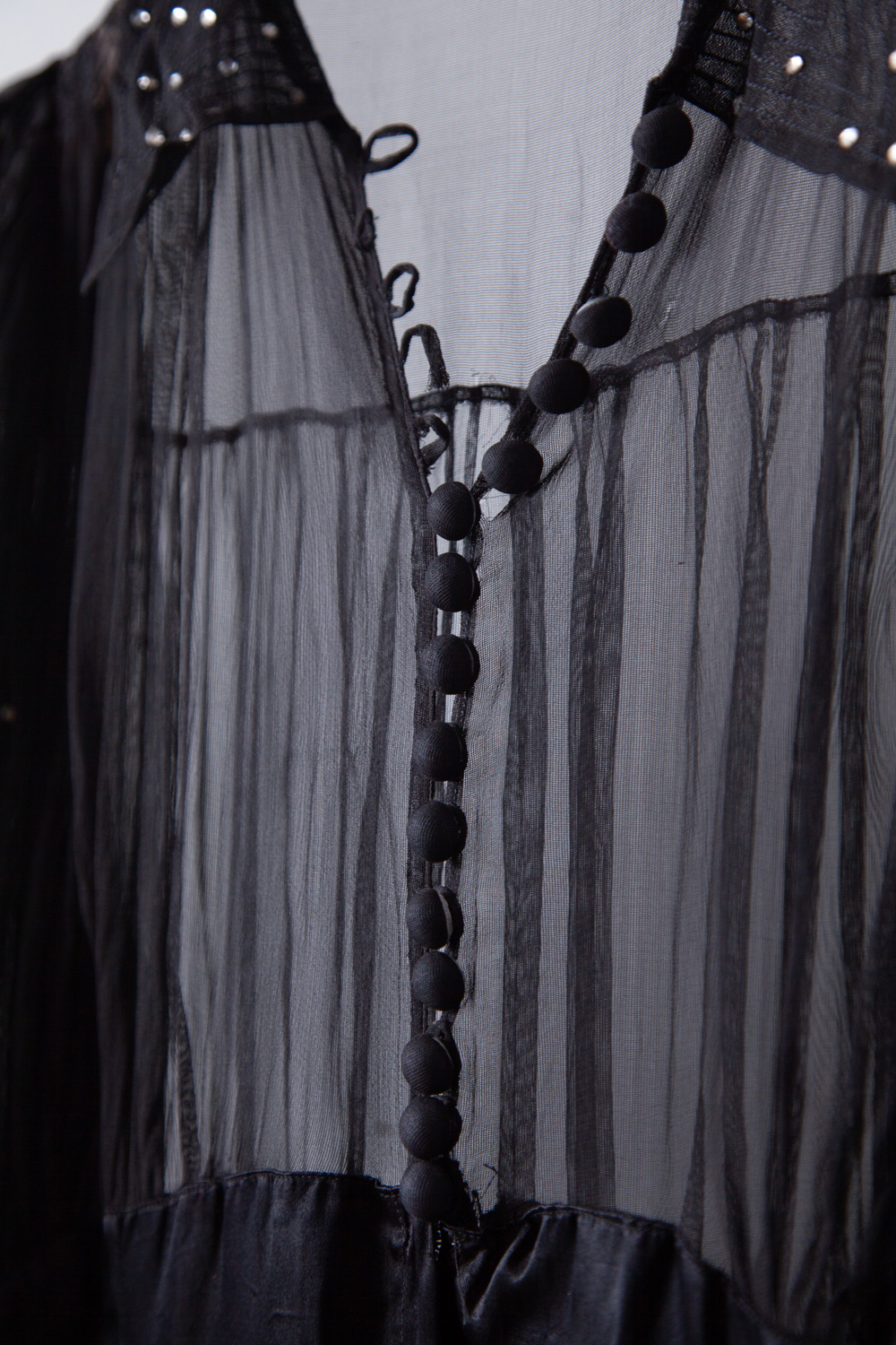 30s Tulle Bijoux Embroidered Long Dress