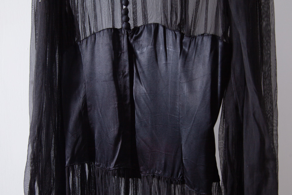 30s Tulle Bijoux Embroidered Long Dress