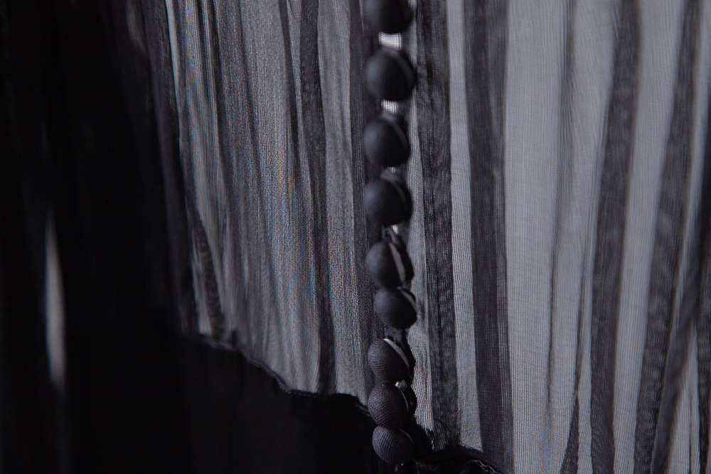 30s Tulle Bijoux Embroidered Long Dress