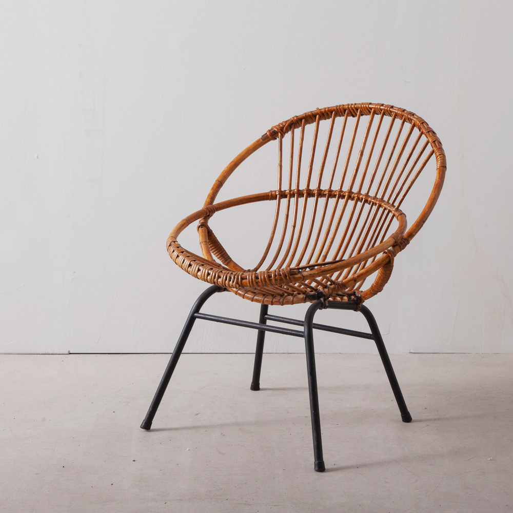 Vintage Rattan Chair by Dirk van Sliedregt for Rohé Noordwolde