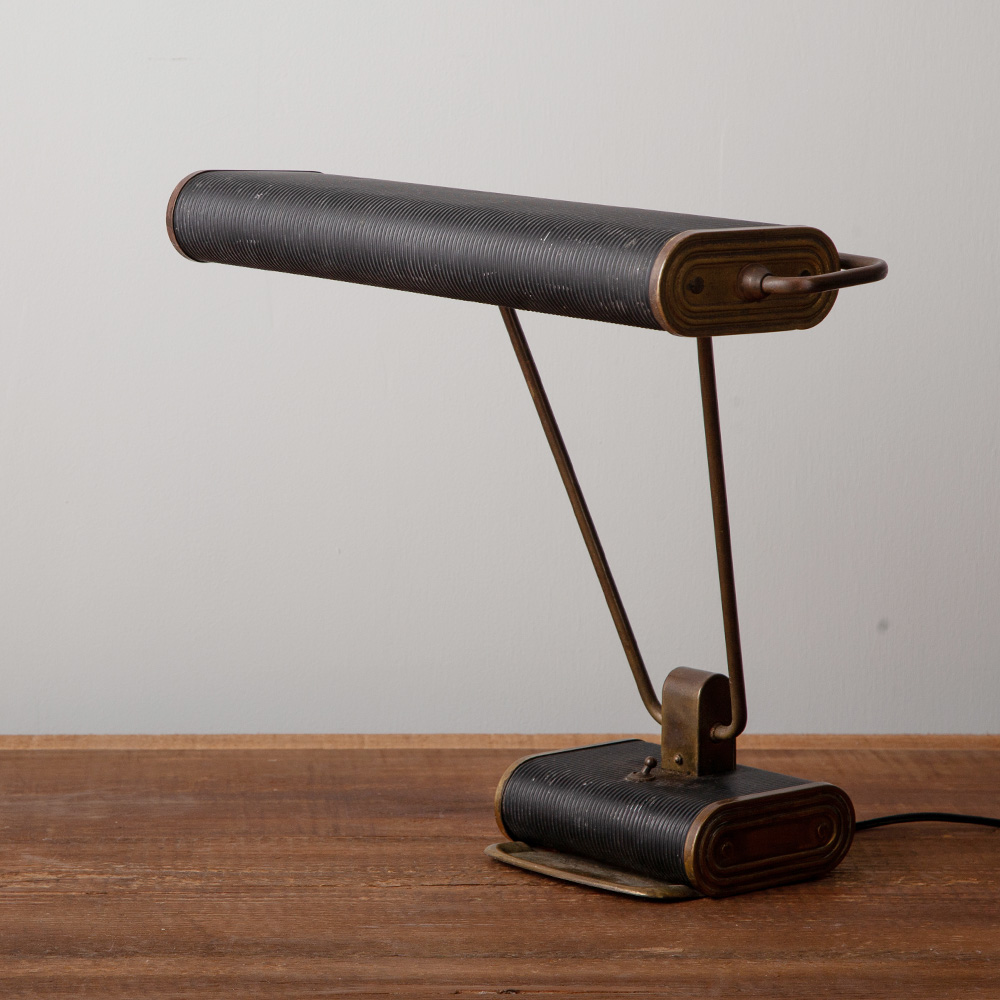 No.71 Desk Lamp in Black and Brass  by Eileen Gray for Jumo