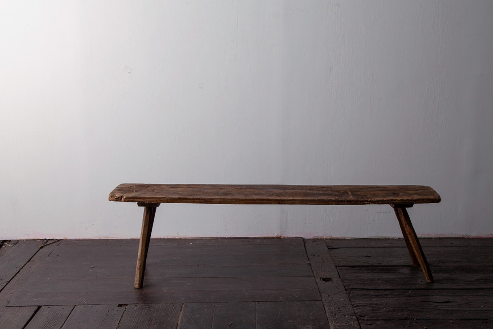 stoop | Hungarian Antique Primitive Woody Bench