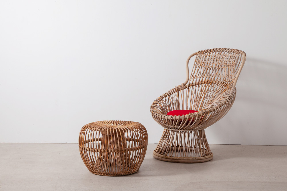 Franco Albini,フランコ・アルビニ ,ラタン,オットマン,清澄白河,アンティークショップ,Antique,Vintage,アンティーク,ヴィンテージ,家具,ラタン椅子,フランス,Mid-Century,ミッドセンチュリー,ジオ・ポンティ,カッシーナ,ビンテージ,ヴィンテージ,オットマンチェア,ラタンオットマン,アンティークオットマン,ヴィンテージオットマン,マルガリータチェア,Margherita Chair,ラウンジチェア