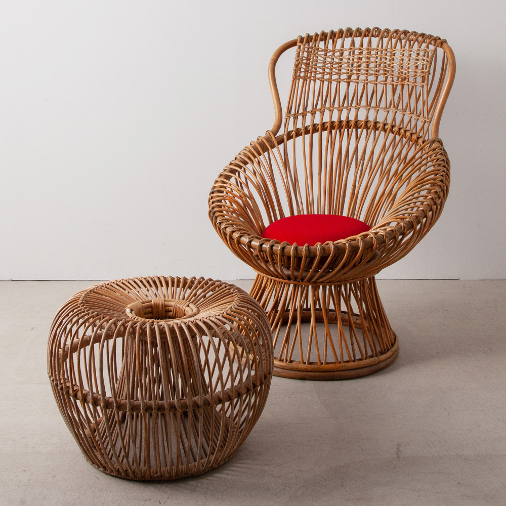 “Margherita” Chair and Ottoman by Franco Albini