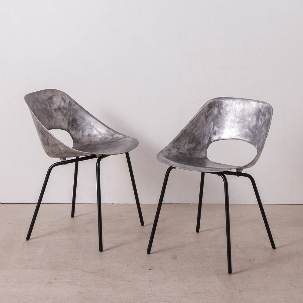 Tulip Chair for Steiner in Aluminium and Steel by Pierre Guariche