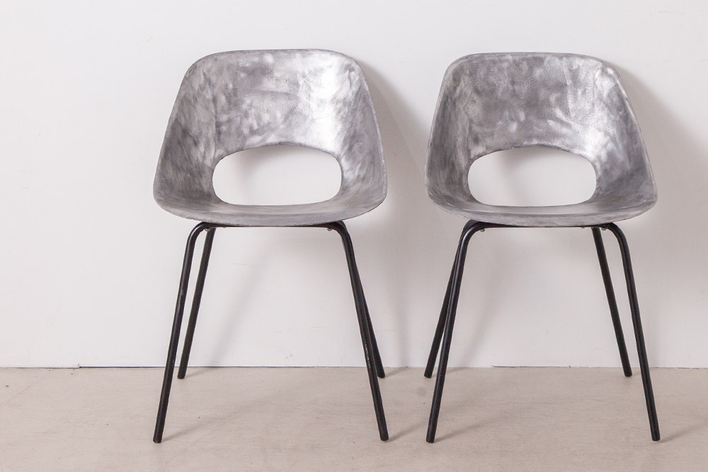 stoop | Tulip Chair for Steiner in Aluminium and Steel by Pierre Guariche