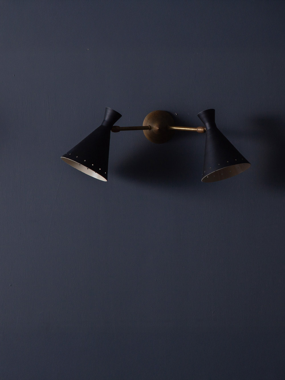 Adjustable Dual Wall Light in Brass and Black