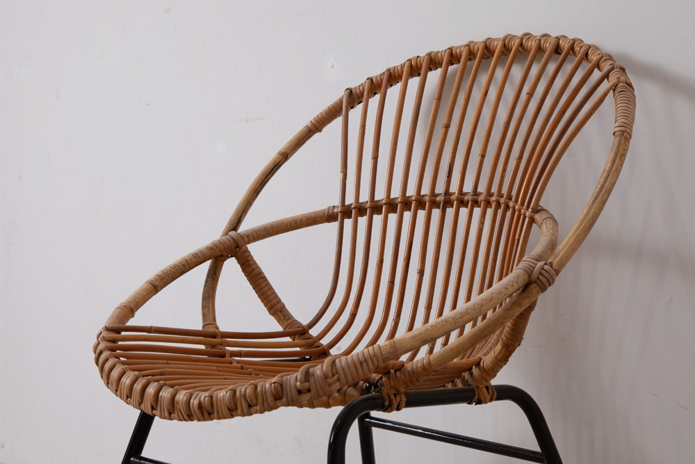 stoop | Vintage Rattan Chair by Dirk van Sliedregt for Rohé Noordwolde