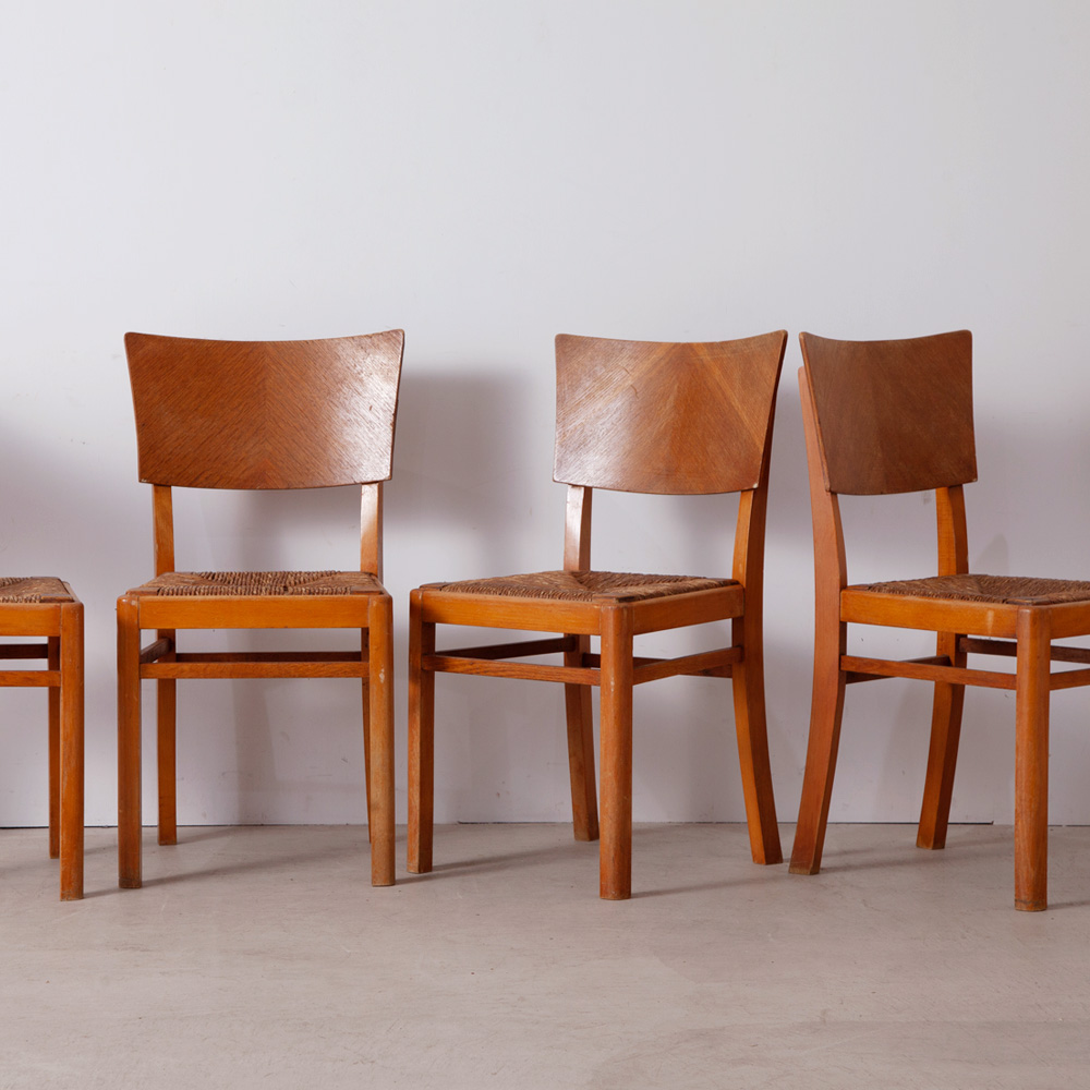 Dinning Chair in Oak and Cane by Pierre Crouge