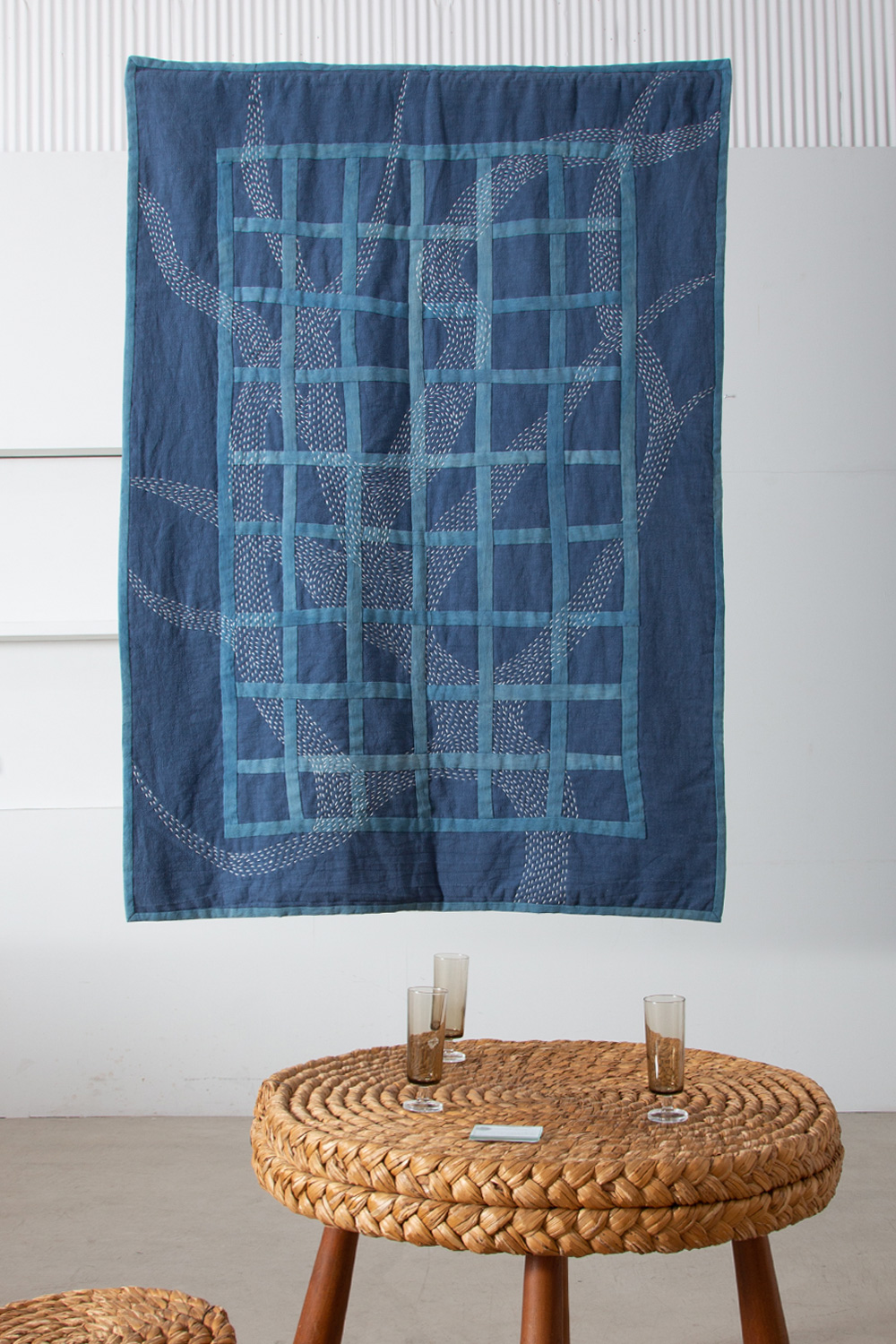 Tapestry Type B #01 in Indigo , Hand Stitch and Quilting by Luna Mara