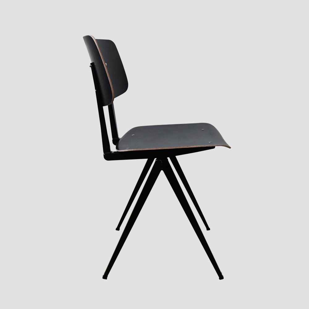 Model S.16 Chair in Ebony and Ocher Brown for GALVANITAS Black