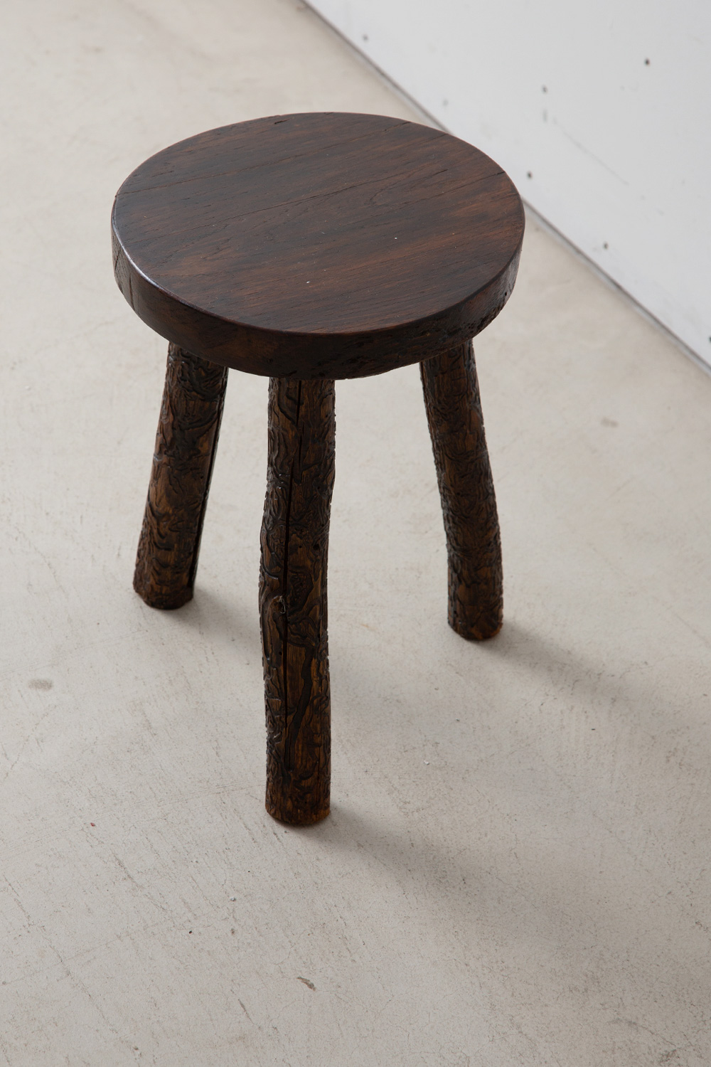 Vintage Tripod Small Stool #02 in Wood