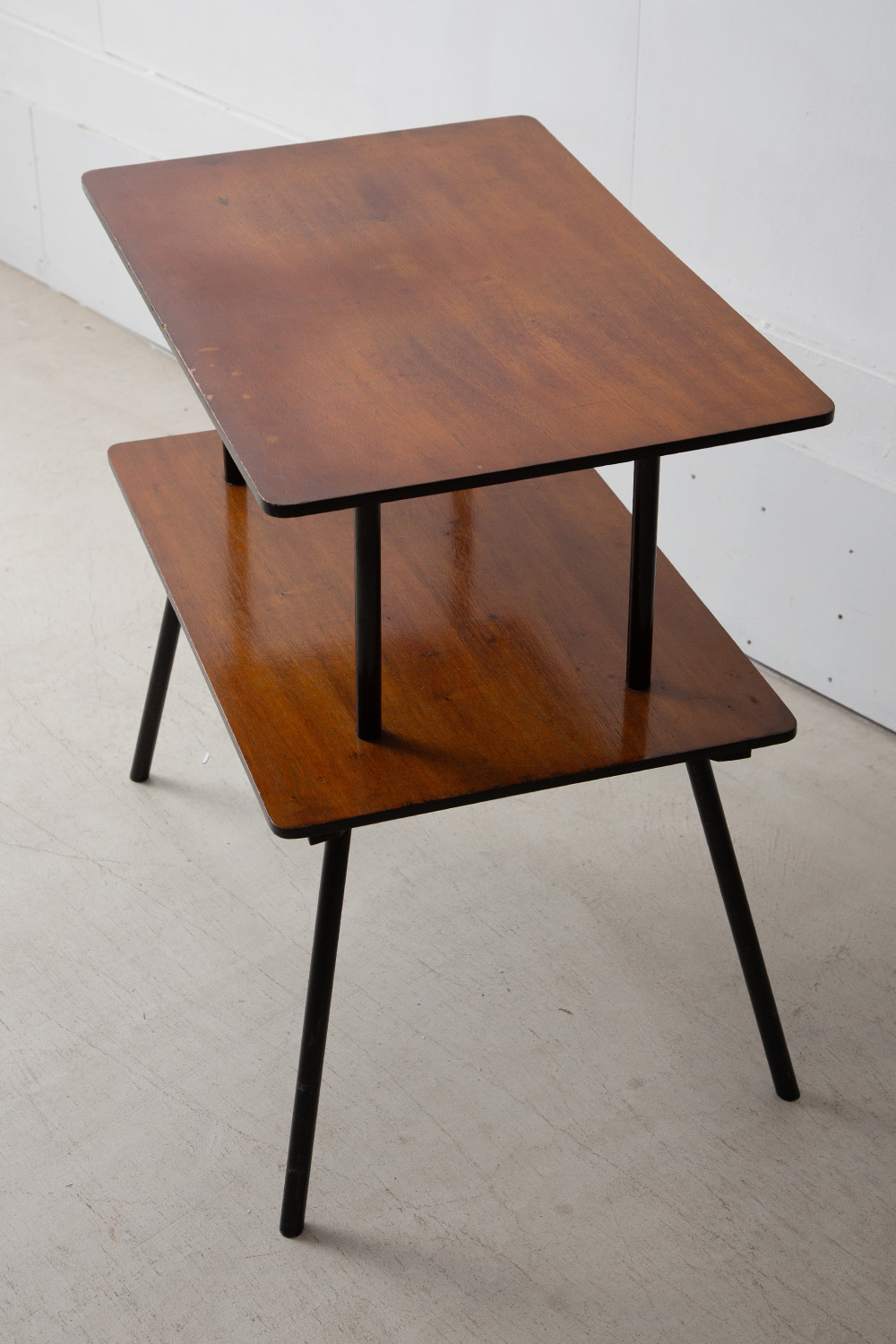 Vintage Display Table in Wood and Black