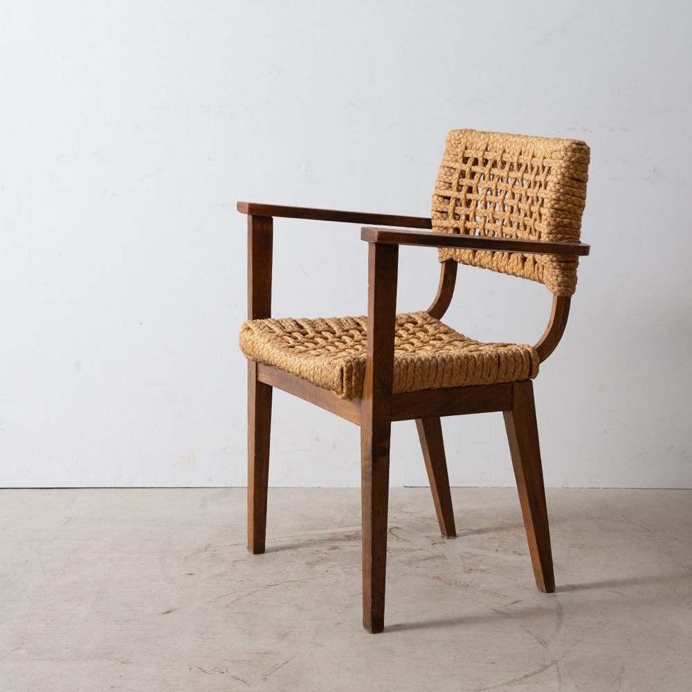 Arm Chair by Audoux & Minet for Vibo Vesoul in Beech & Rope