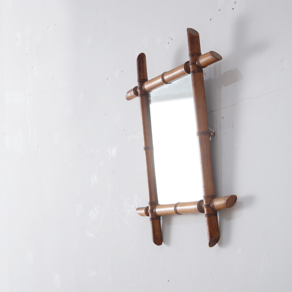 Vintage Mirror Small in Bamboo
