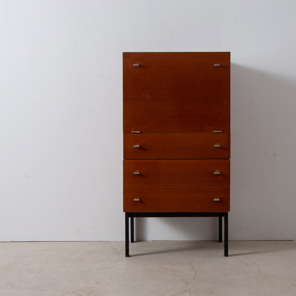 Chest by Pierre Guariche for MEUROP ” Model 693 ” in Mahogany