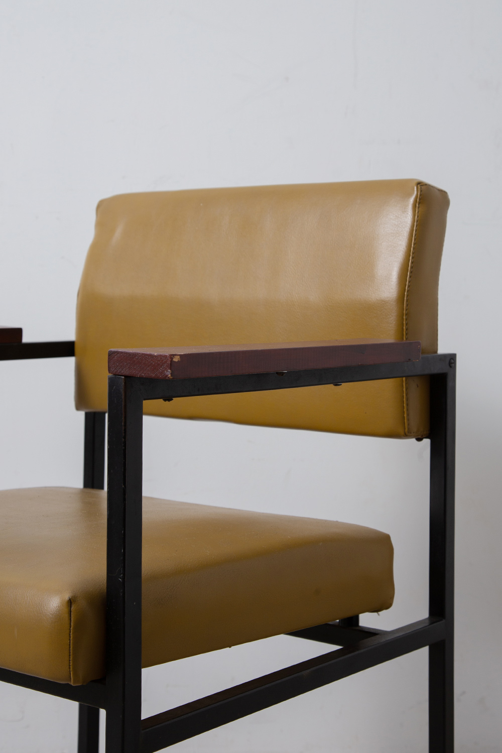 Arm Chair by Antoine Philippon in Leather, Wood and Black