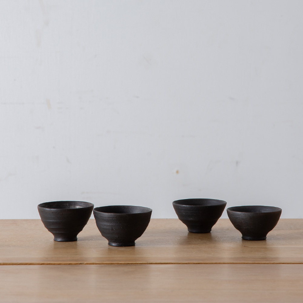 “Noyaki” Sake Cup #004  by Taro Tanaka in Black