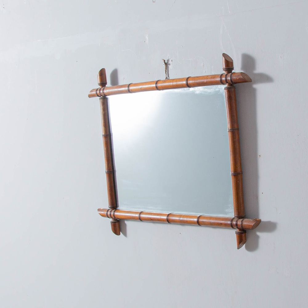 Vintage Mirror Large in Bamboo