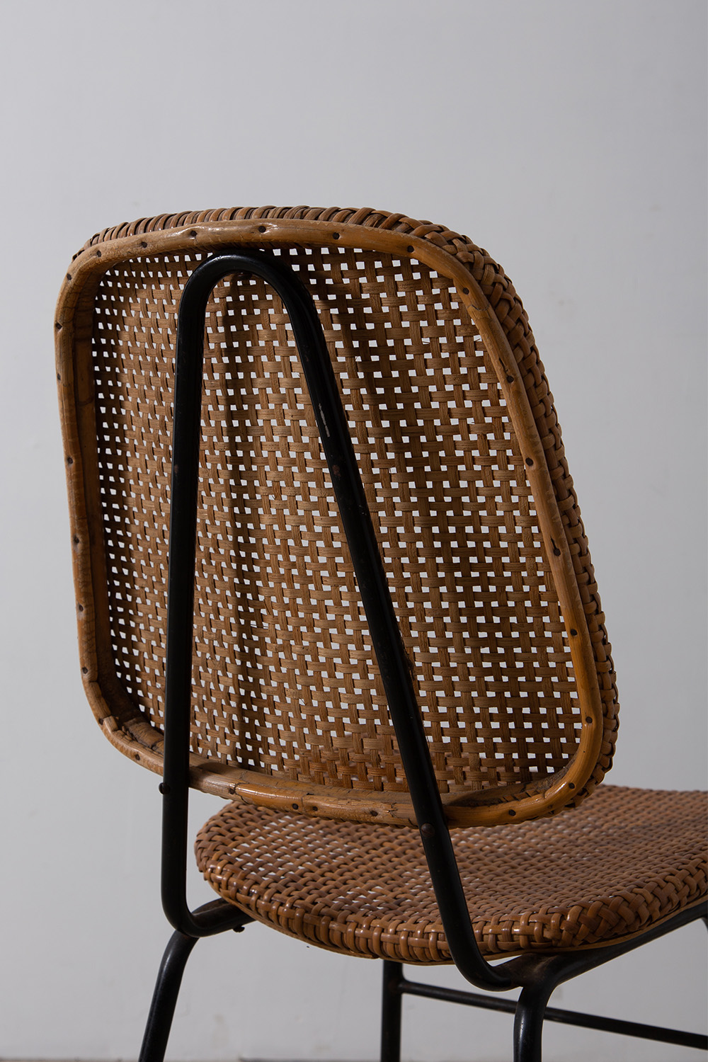 Vintage Chair in Rattan and Steel