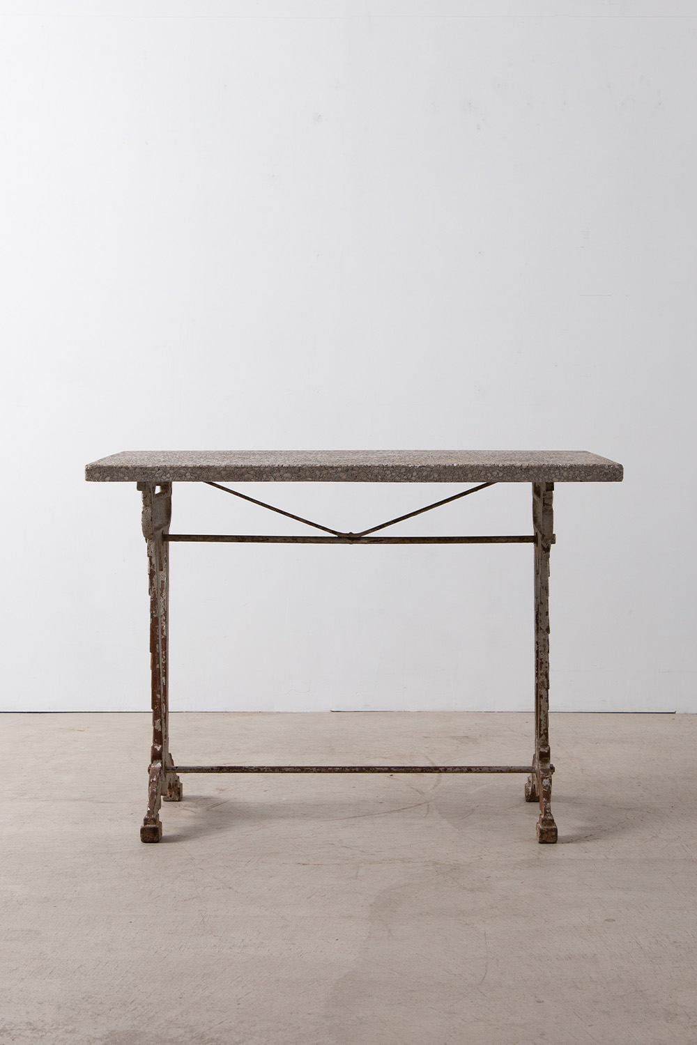 Antique Stone Top Table in Iron and Stone