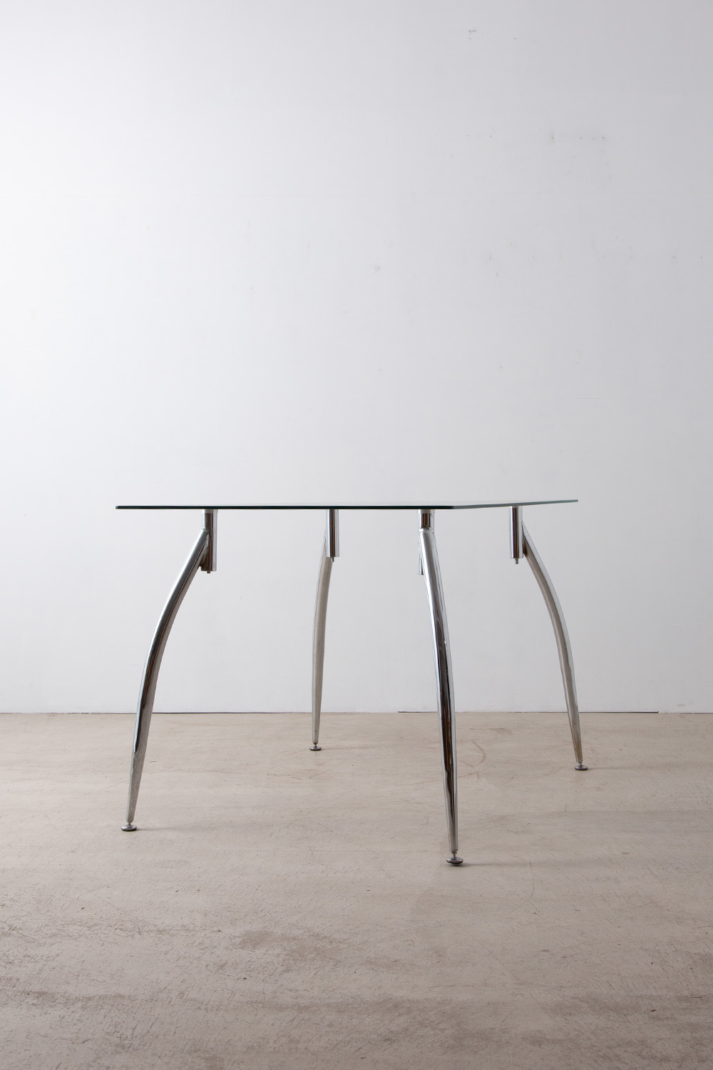 Post Modern Table in Glass and Metal