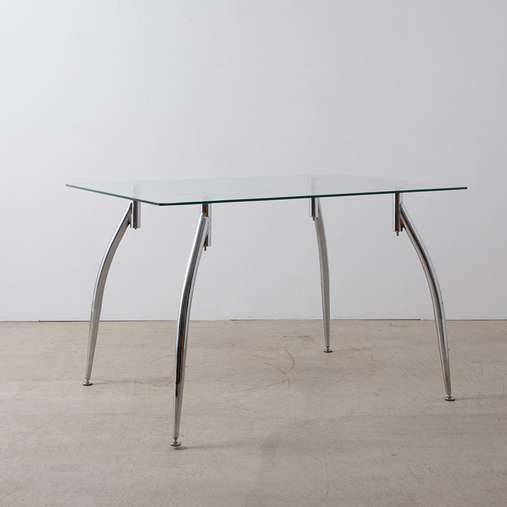 Post Modern Table in Glass and Metal
France , 1980s
