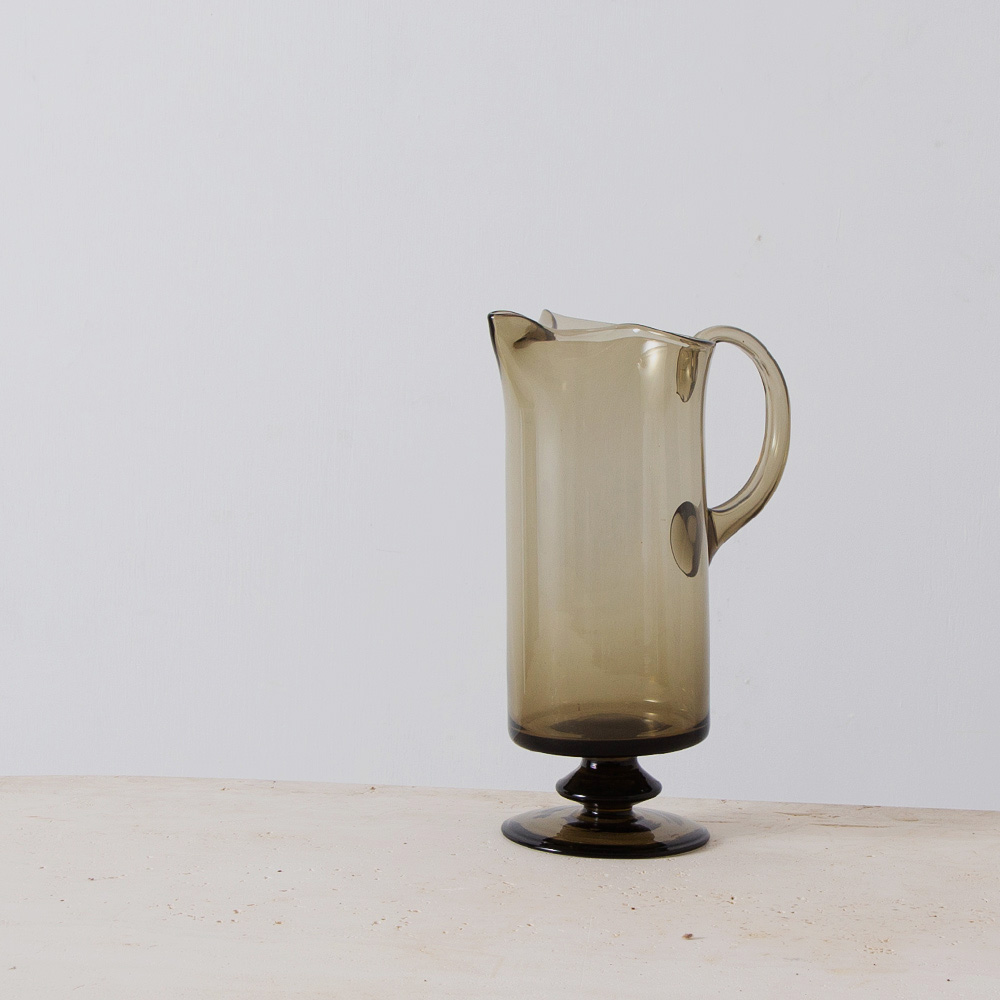 Vintage Pitcher in Glass and Grey