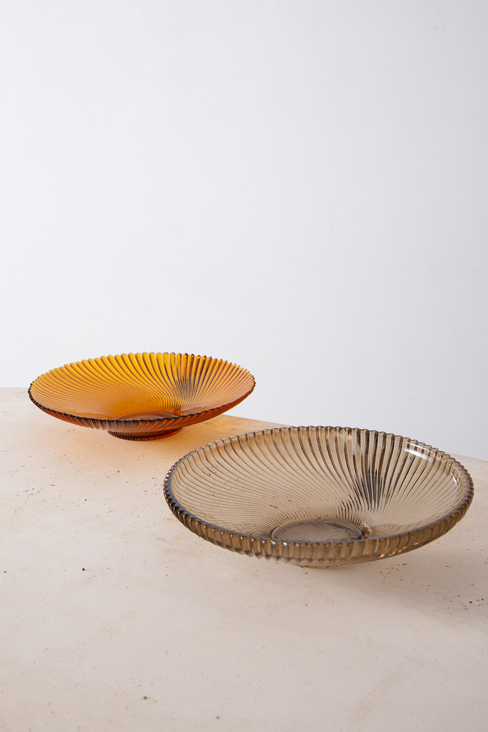 Dish in Glass and Amber or Gray