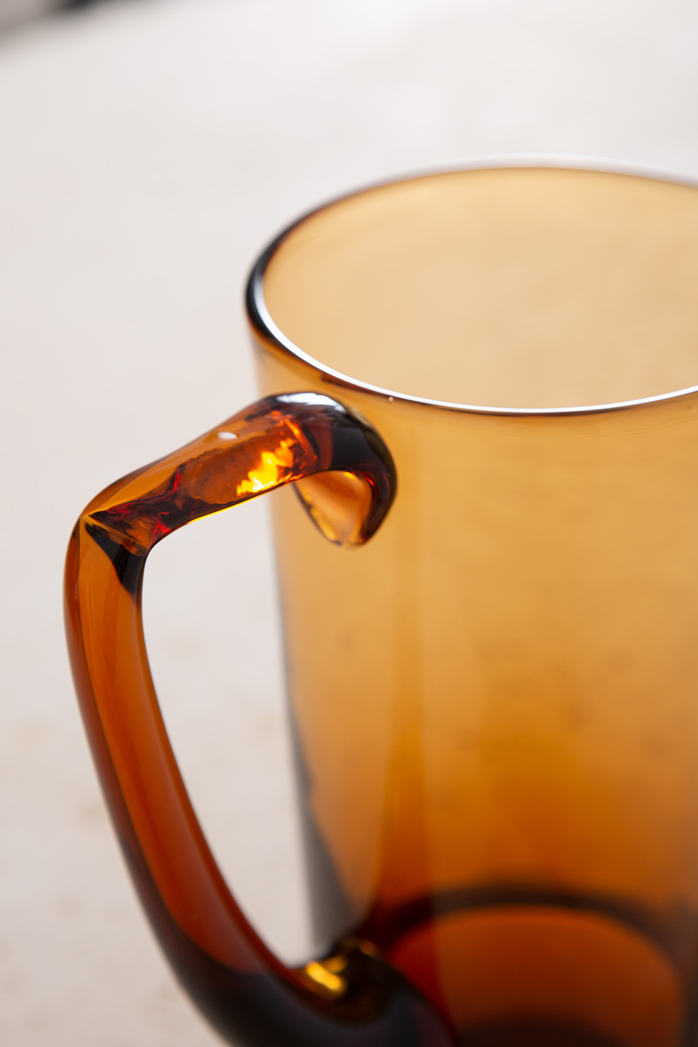 Vintage Pitcher in Glass and Brown