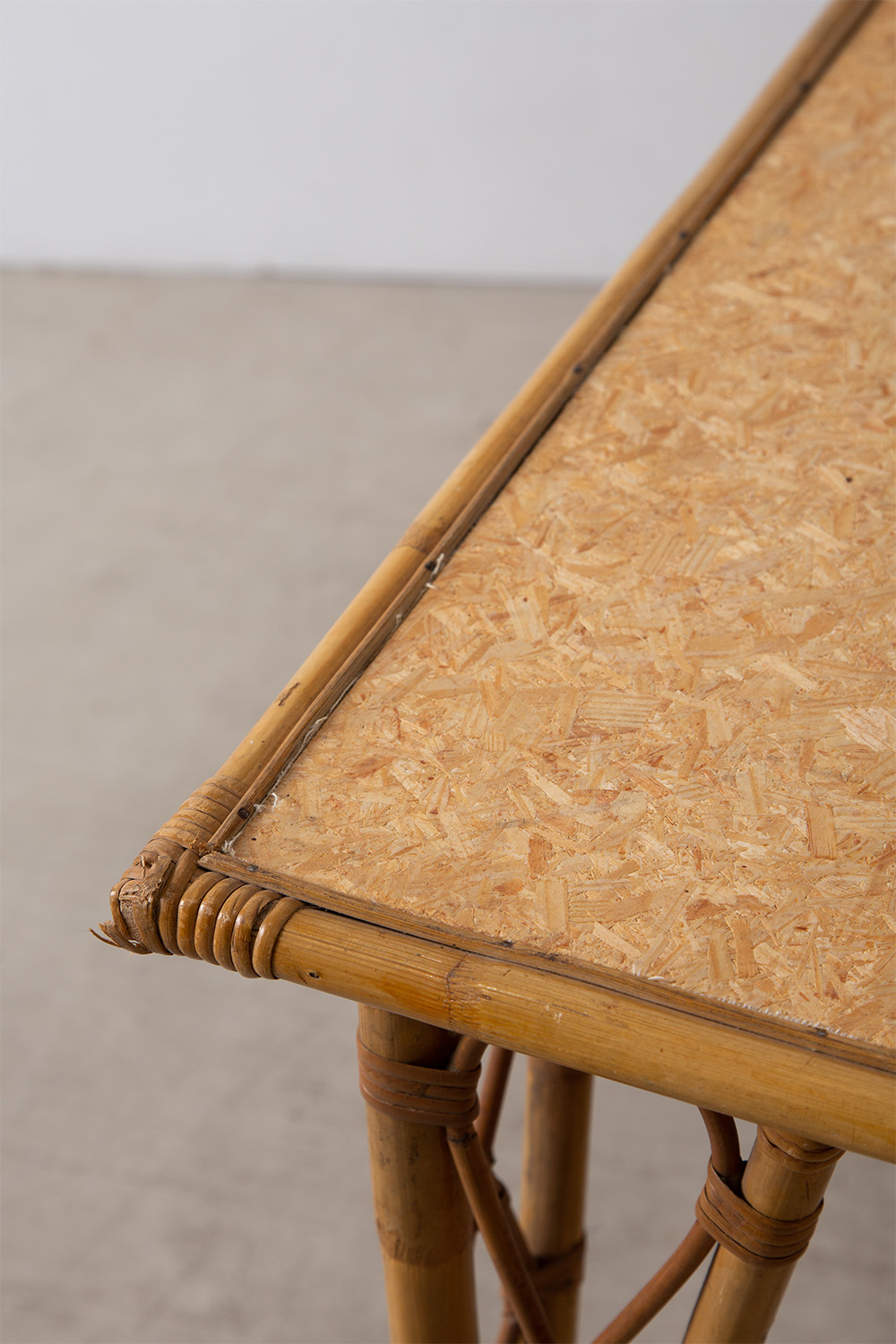 Vintage Table in Rattan and Cork