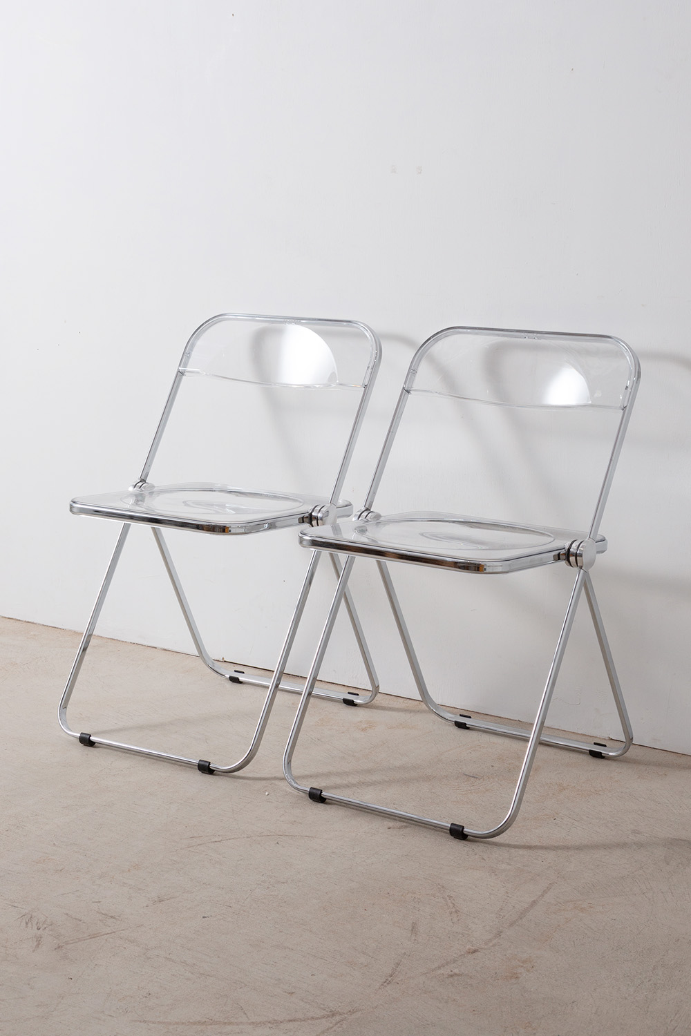 Plia Chair by Giancarlo Piretti for ANONIMA CASTELLI in Steel and Clear Polycarbonate