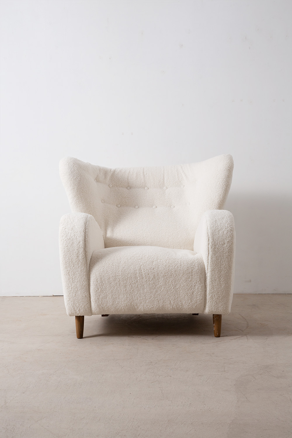 stoop | Italian Vintage Lounge Chair in Fabric and Wood