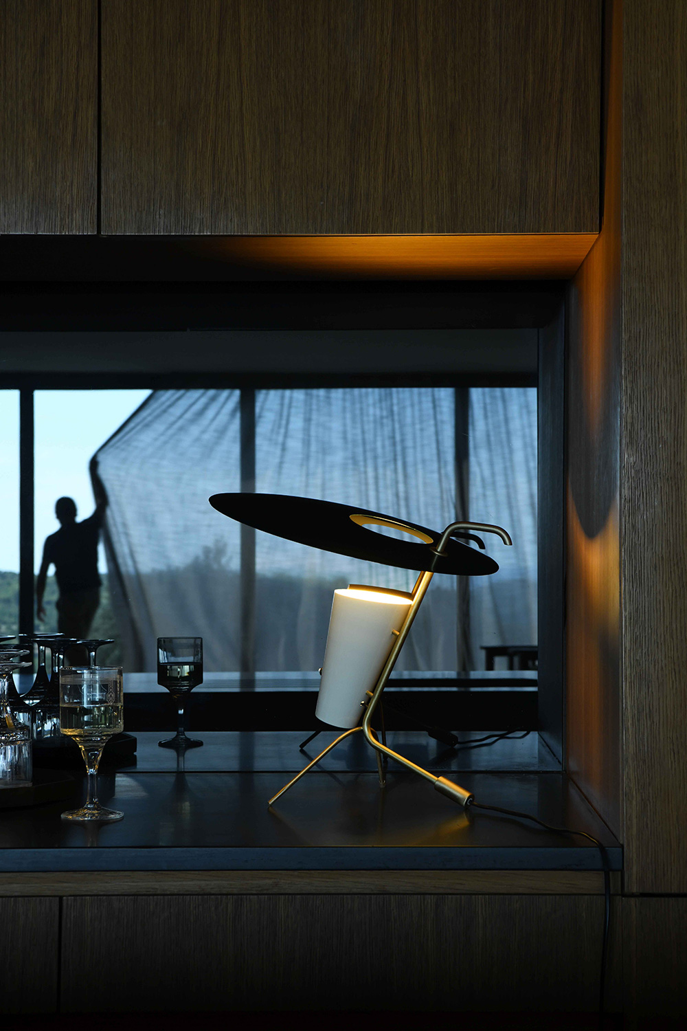 G24 Table Lamp by Pierre Guariche for Sammode Studio in Steel and Brass