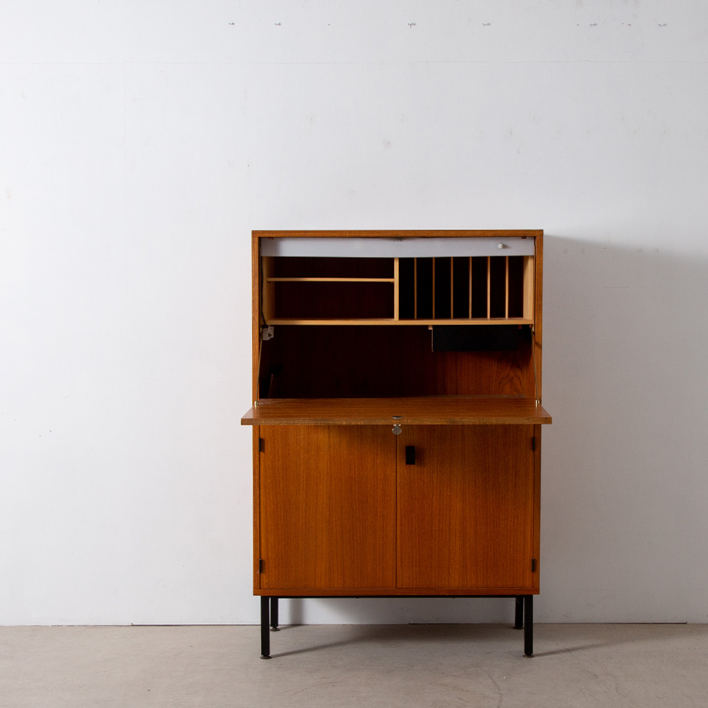 Side Board with Desk of Two Unit by Antoine Philippon & Jacqueline Lecoq in Teak