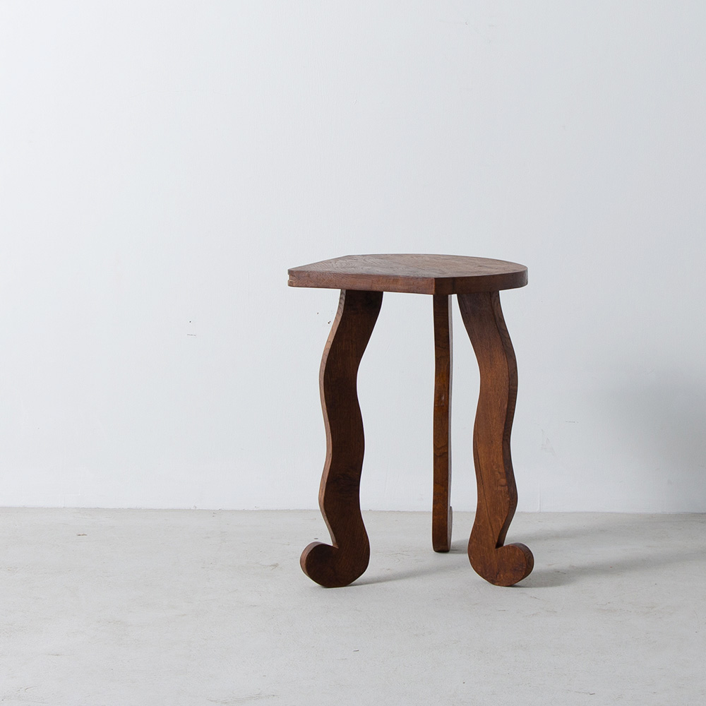 Tripod Vintage Side Table in Wood