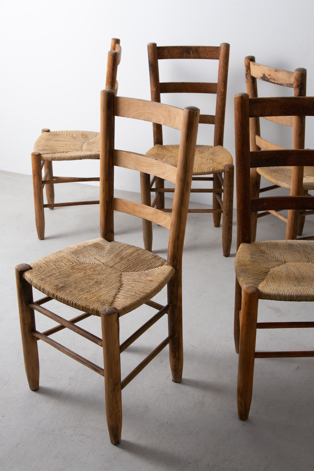 stoop | Rush Chairs Attribute to Charlotte Perriand for Sentou in