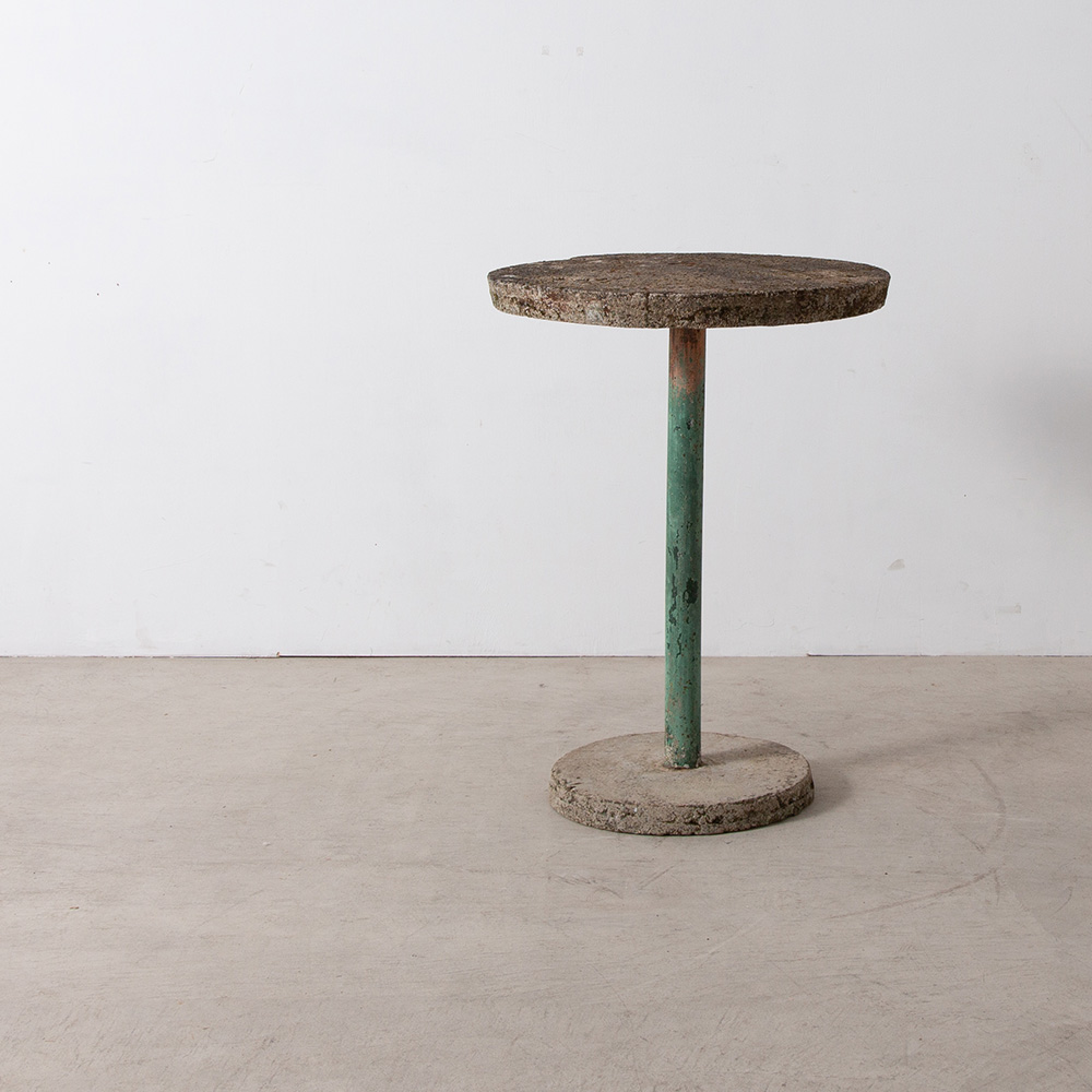 Vintage Garden Table in Stone and Steel