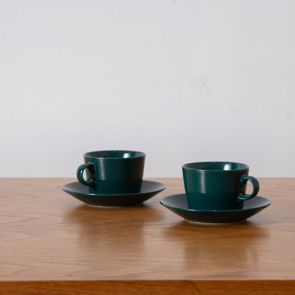 Cup&Saucer “KILTA” for ARABIA by Kaj Franck in Green