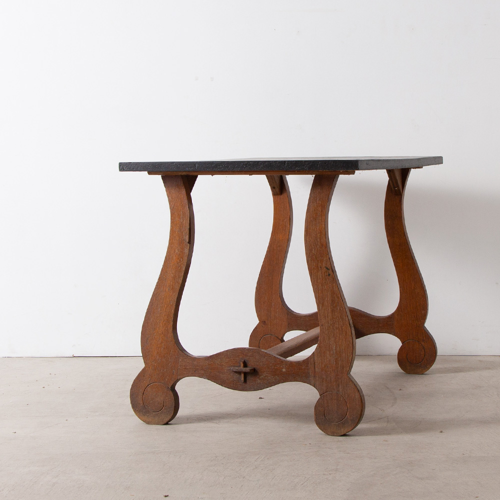 Spanish Black Top Dining Table in Wood