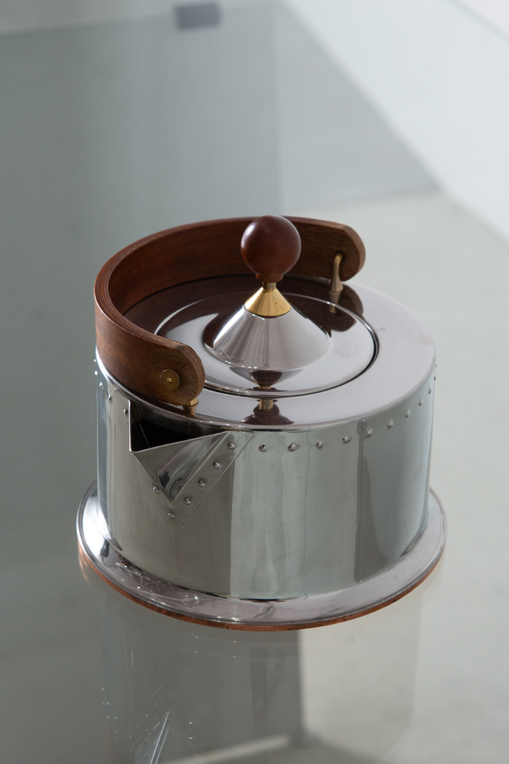Vintage Geometric ottoni Tea Kettle Designed by Carsten Jorgensen
