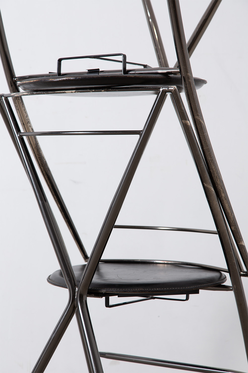“CINDERELLA” Folding Chair by Agnès & Hiroyuki Yamakado for YAMAKADO in Black and Black
