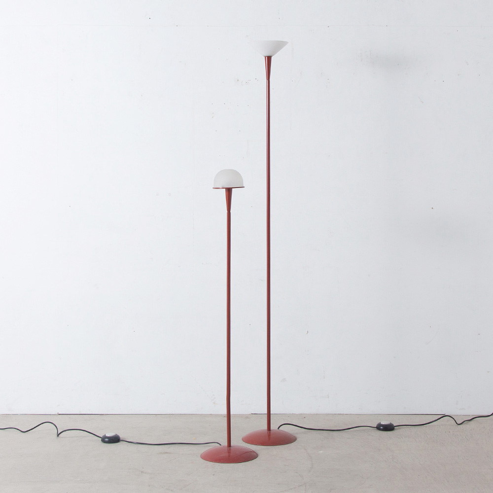 ‘Nuova Segno’ Floor Lamp by Pierluigi Cerri for Fontana Arte in Red and Glass