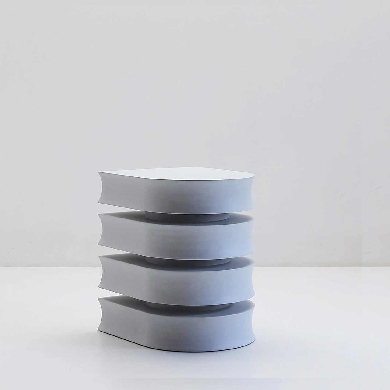 Spine Stool by Wataru Miyashita for Reset in White Grey