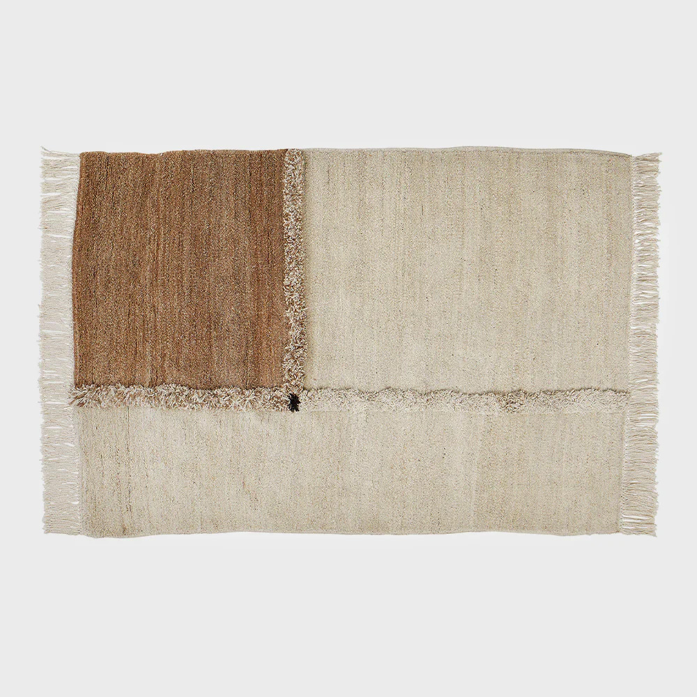 E-1027 Knotted Rug by Samu-Jussi Koski for Sera Helsinki in Ivory and Brown Ivory & Brown