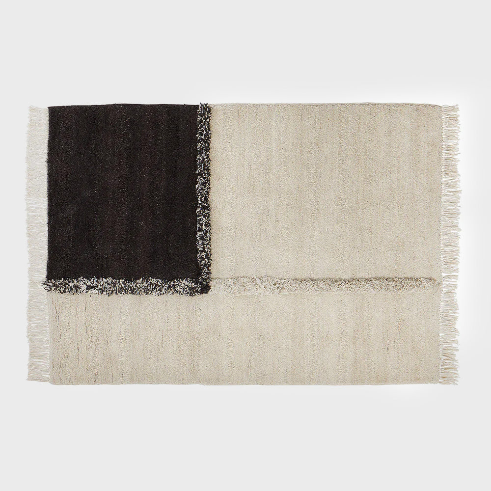 E-1027 Knotted Rug by Samu-Jussi Koski for Sera Helsinki in Ivory and Brown Ivory & Black