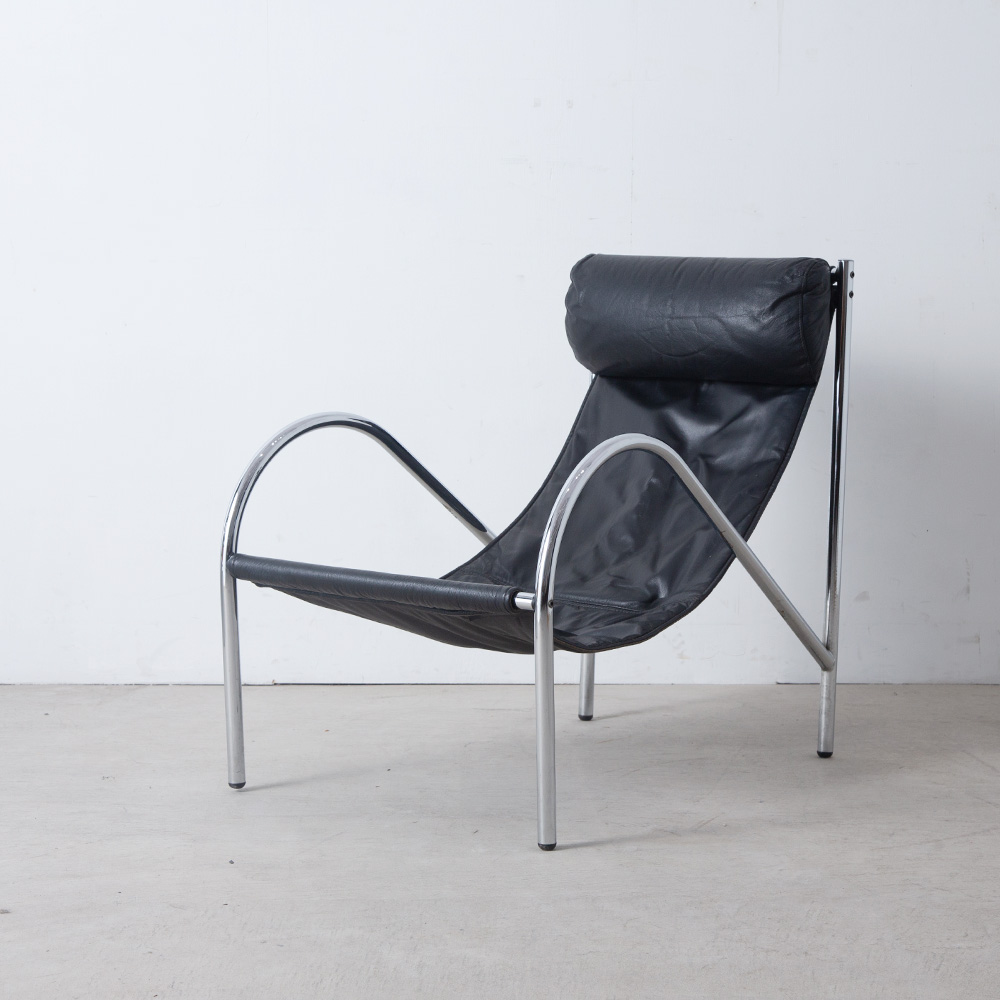Omega Arm Chair for Habitat in Chrome and Leather
