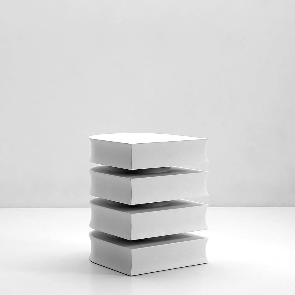 Spine Stool by Wataru Miyashita for Reset in White